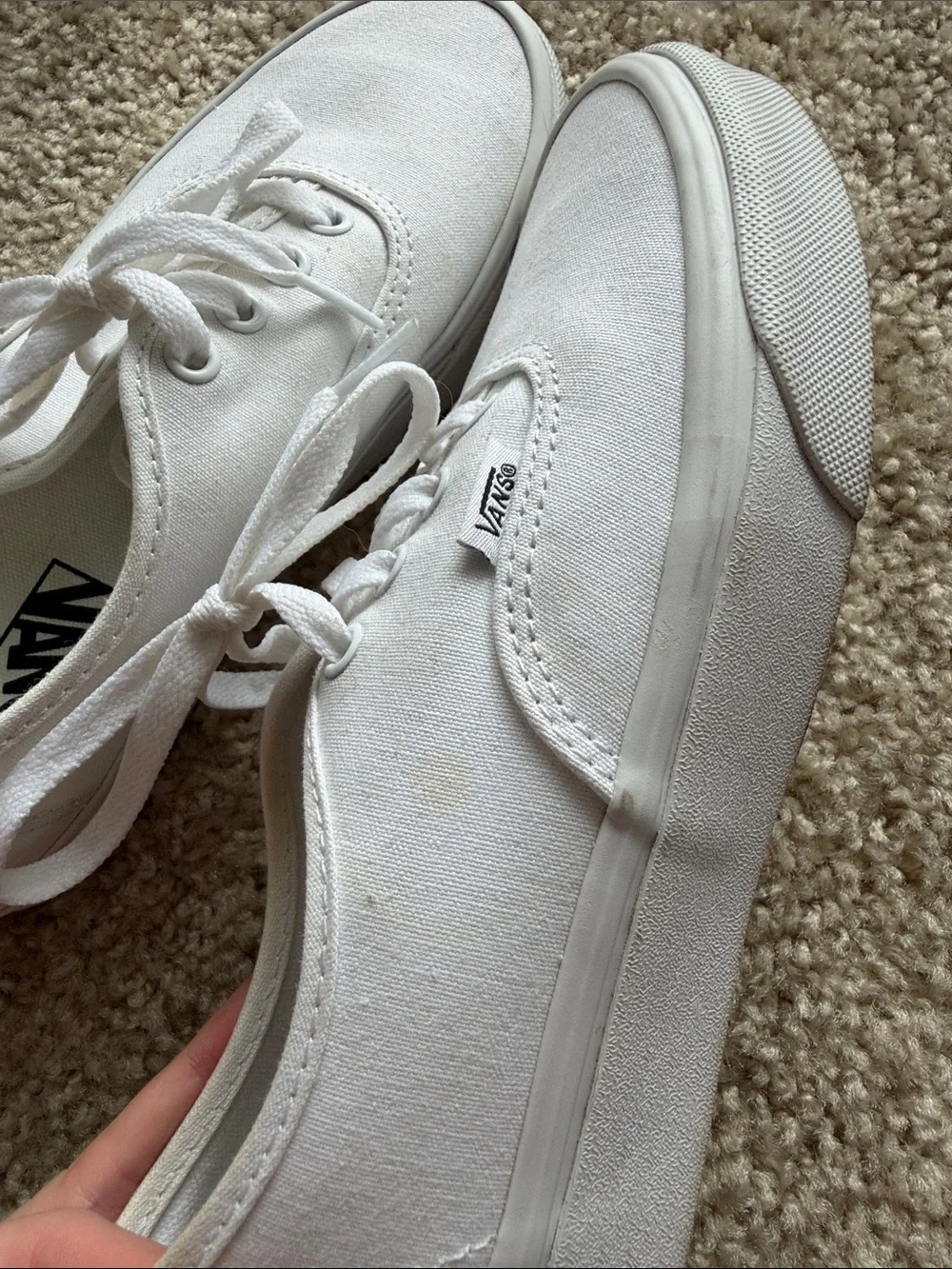 Vans White Low-Top Canvas Sneakers